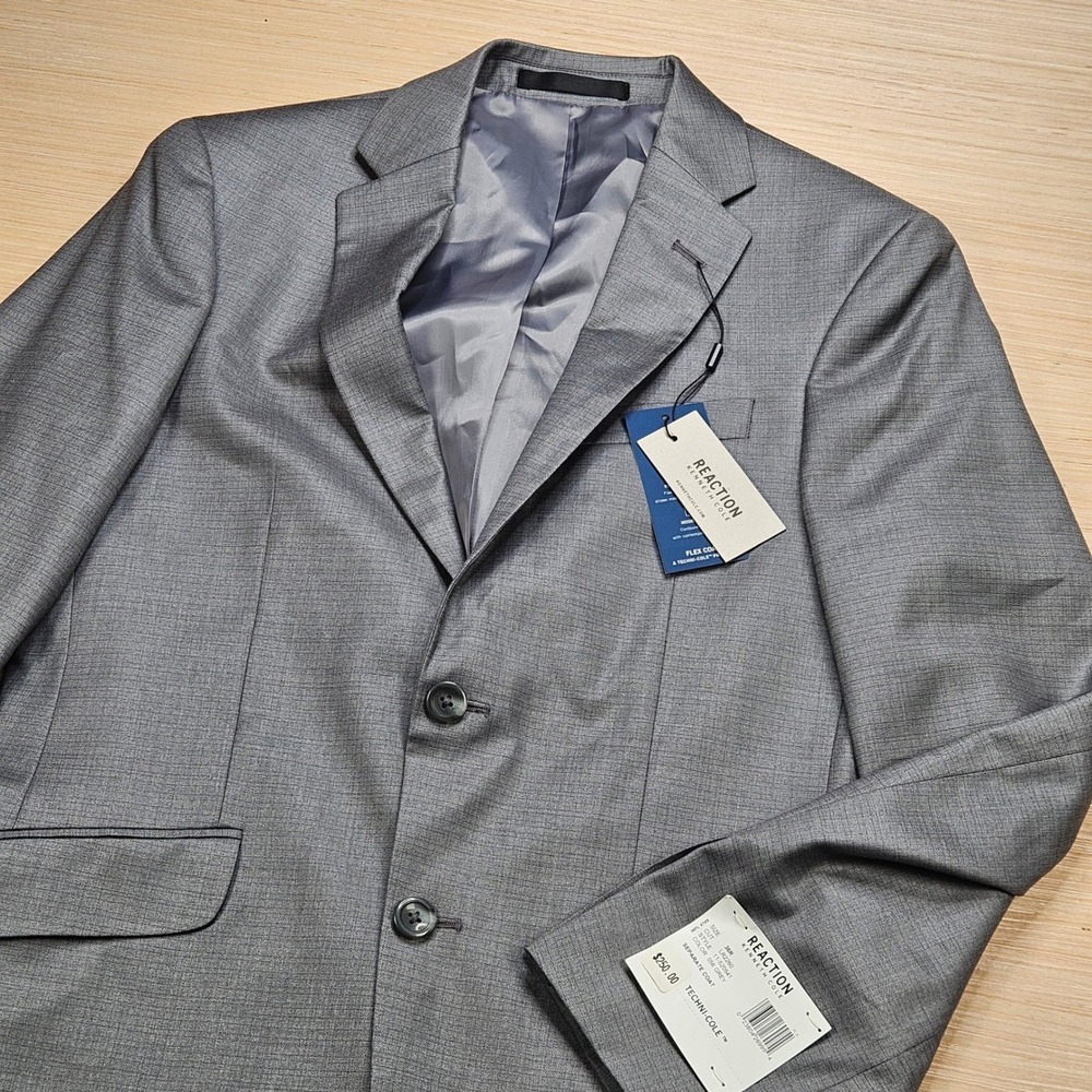 Kenneth Cole Reaction Techni-Cole Flex Blazer Men 36R Grey Separate Coat NEW